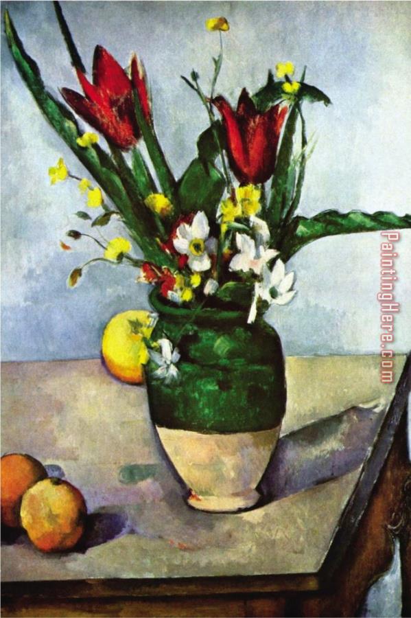 Paul Cezanne Still Life with Tulips And Apples